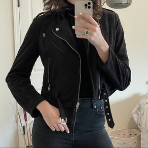 Black Suede Biker Jacket